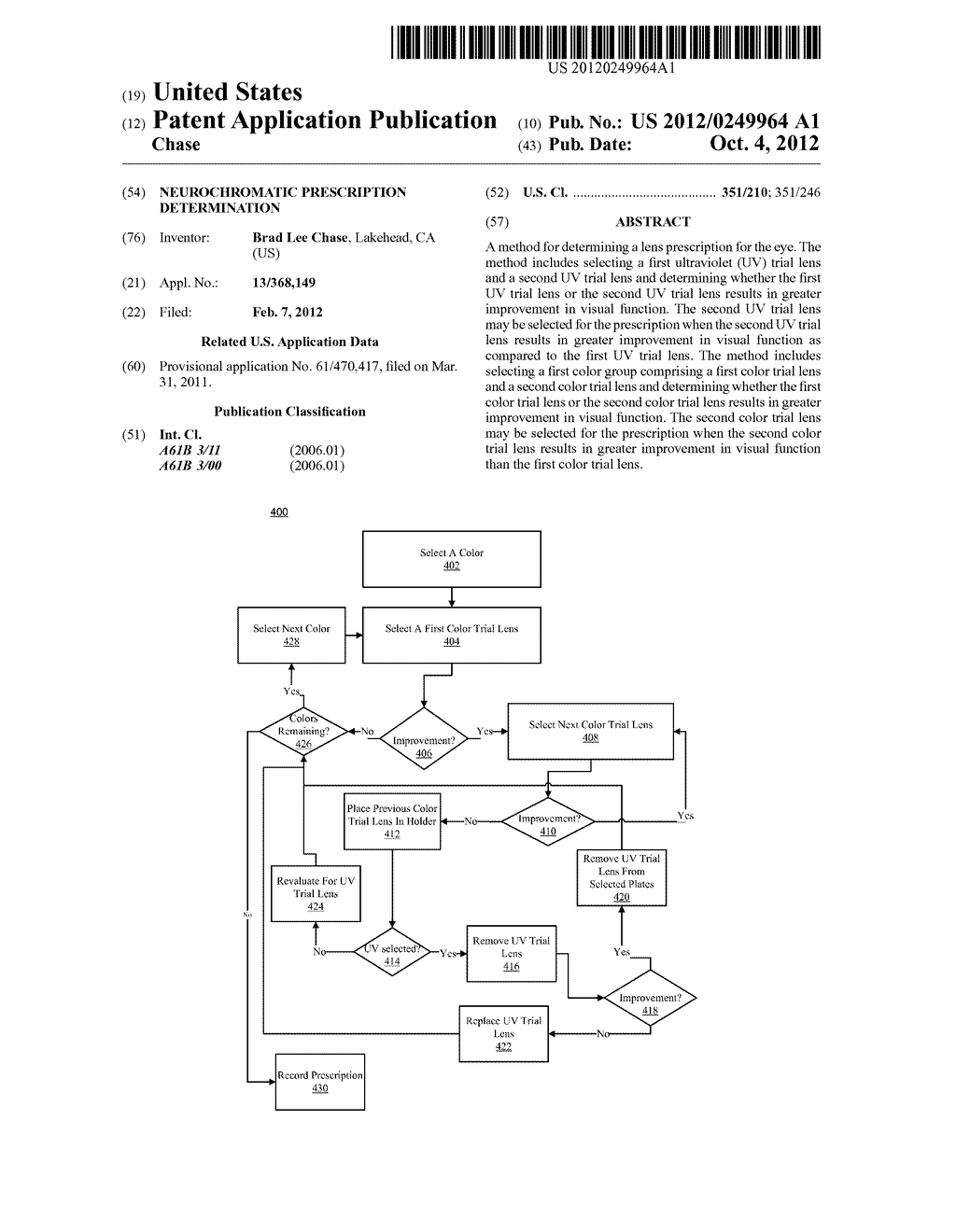 NEUROCHROMATIC PRESCRIPTION DETERMINATION - diagram, schematic, and image 01