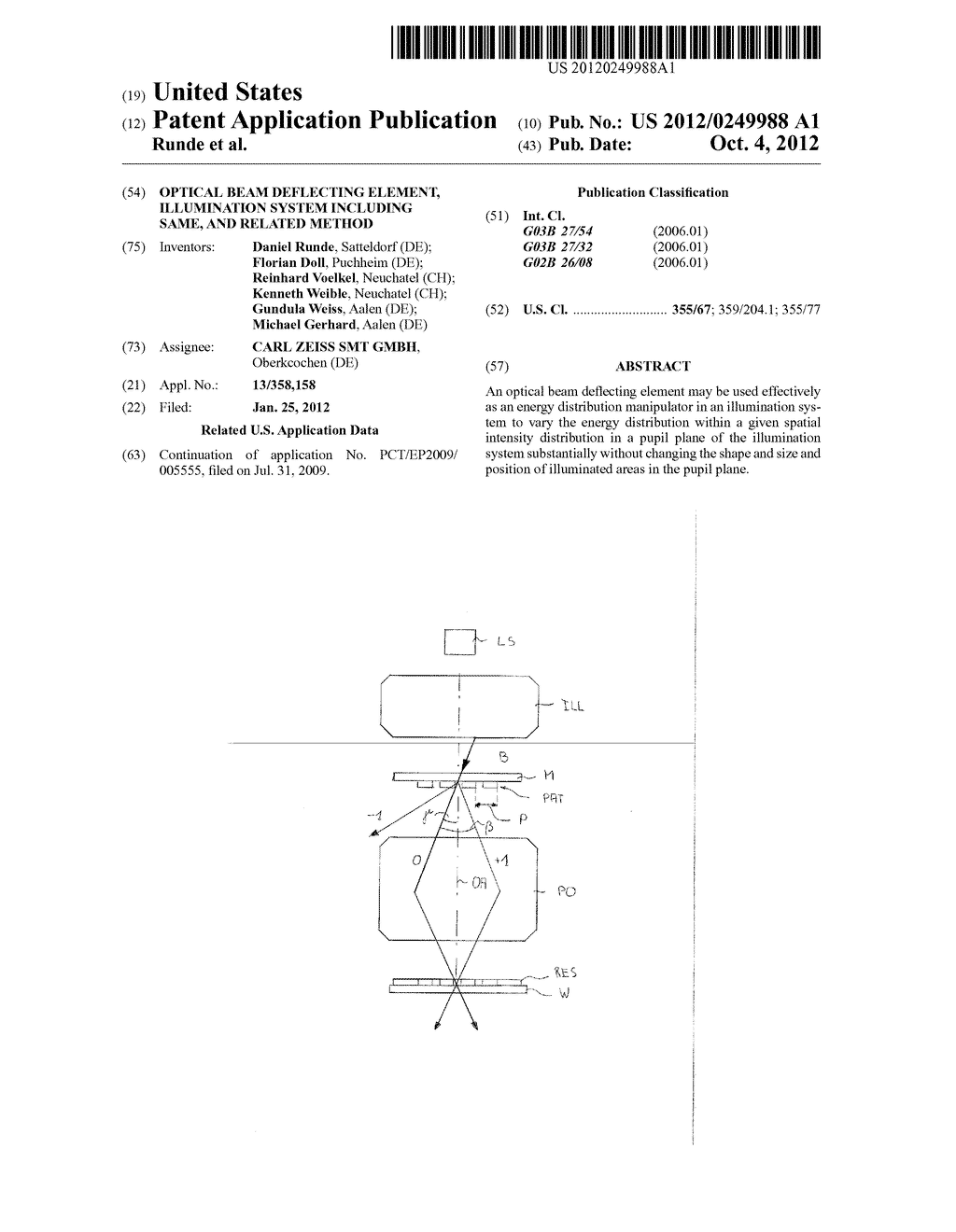 OPTICAL BEAM DEFLECTING ELEMENT, ILLUMINATION SYSTEM INCLUDING SAME, AND     RELATED METHOD - diagram, schematic, and image 01