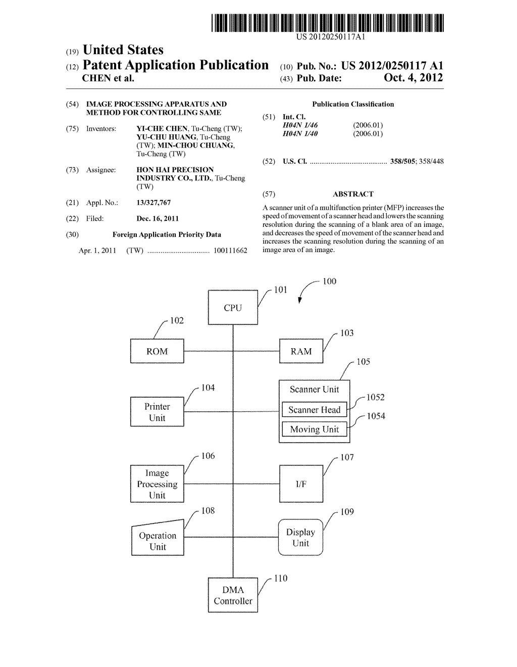 IMAGE PROCESSING APPARATUS AND METHOD FOR CONTROLLING SAME - diagram, schematic, and image 01