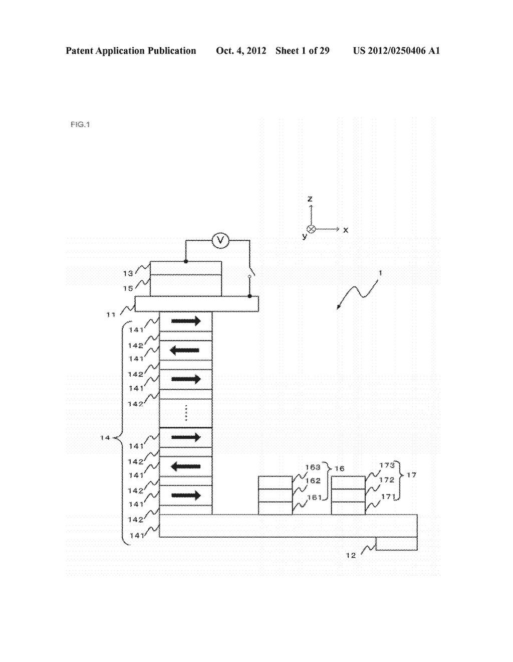 MAGNETIC MEMORY DEVICE AND METHOD OF MAGNETIC DOMAIN WALL MOTION - diagram, schematic, and image 02