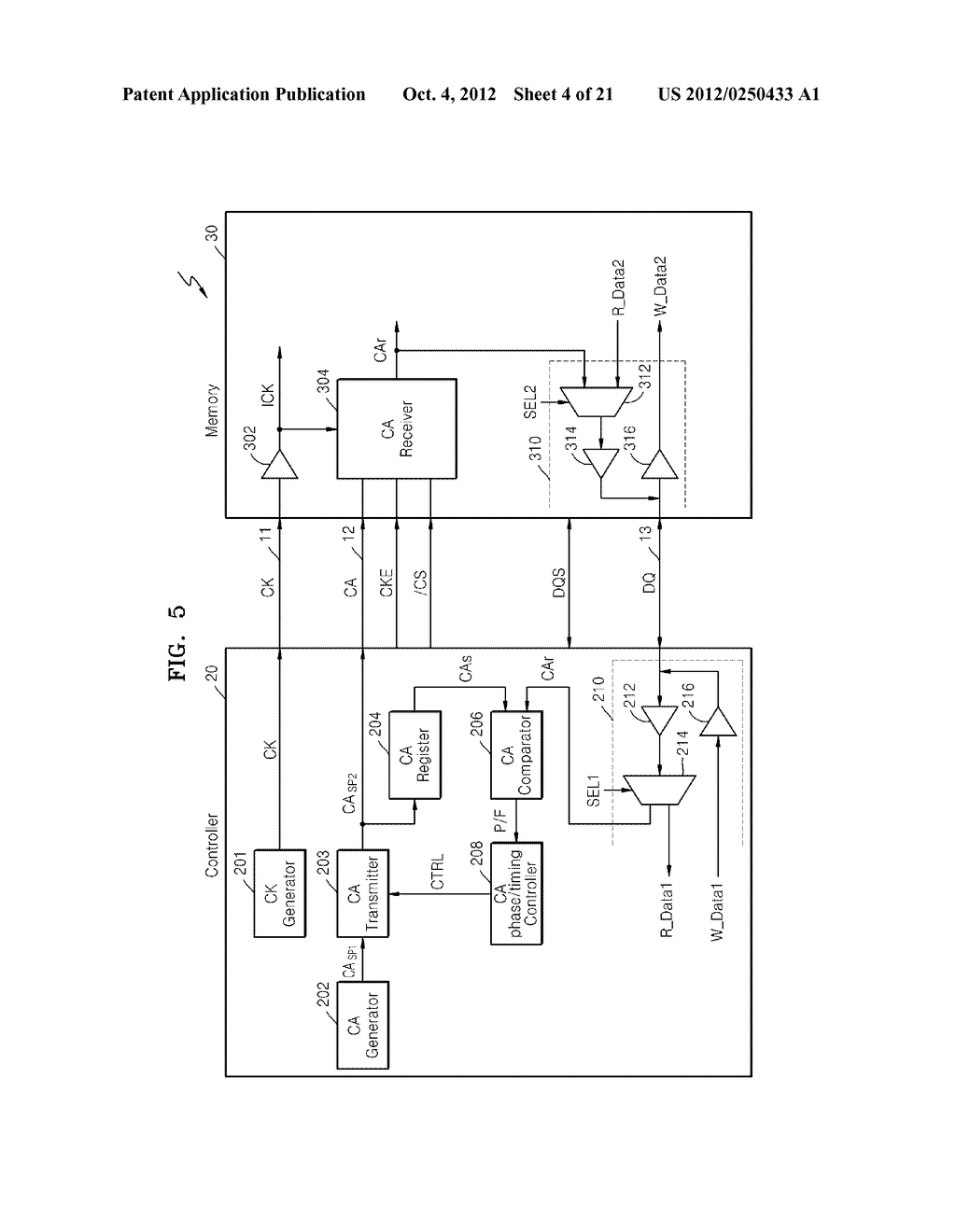MEMORY DEVICES, SYSTEMS AND METHODS EMPLOYING COMMAND/ADDRESS CALIBRATION - diagram, schematic, and image 05