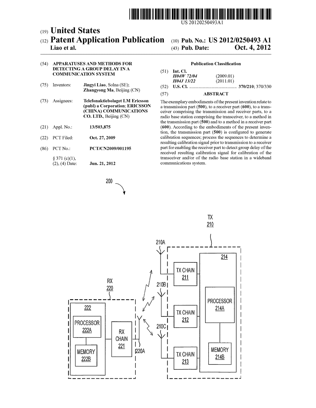 Apparatuses and Methods for Detecting a Group Delay in a Communication     System - diagram, schematic, and image 01