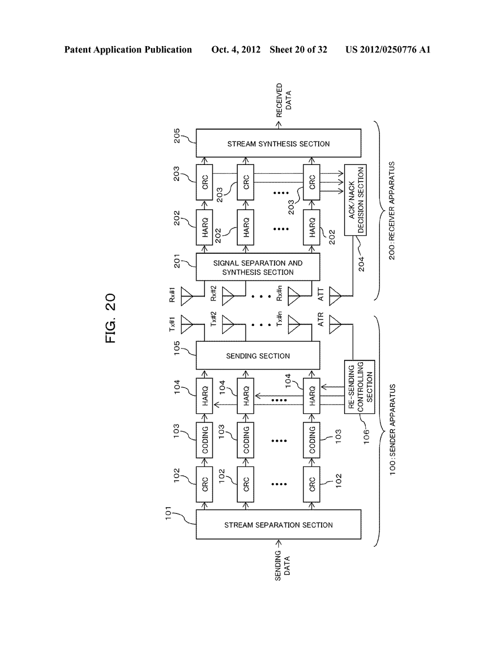 TRANSMISSION CONTROLLING METHOD, SENDER APPARATUS AND RECEIVER APPARATUS     FOR WIRELESS COMMUNICATION SYSTEM - diagram, schematic, and image 21