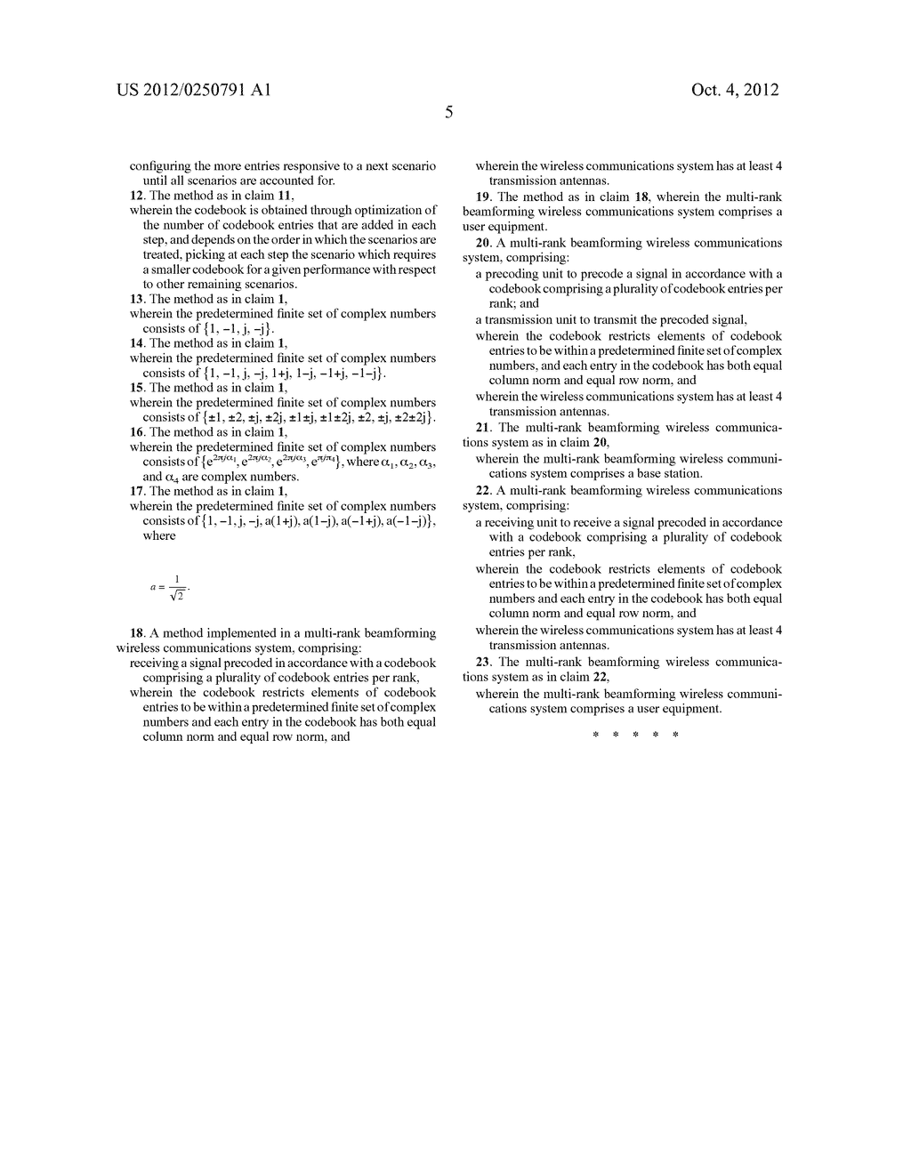 Codebook Method for a Multiple Input Multiple Output Wireless System - diagram, schematic, and image 08