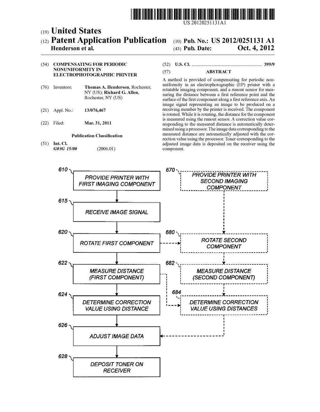 COMPENSATING FOR PERIODIC NONUNIFORMITY IN ELECTROPHOTOGRAPHIC PRINTER - diagram, schematic, and image 01