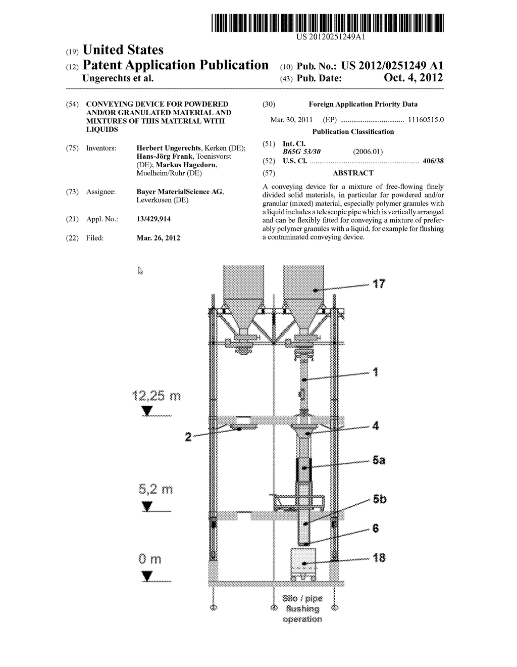 CONVEYING DEVICE FOR POWDERED AND/OR GRANULATED MATERIAL AND MIXTURES OF     THIS MATERIAL WITH LIQUIDS - diagram, schematic, and image 01