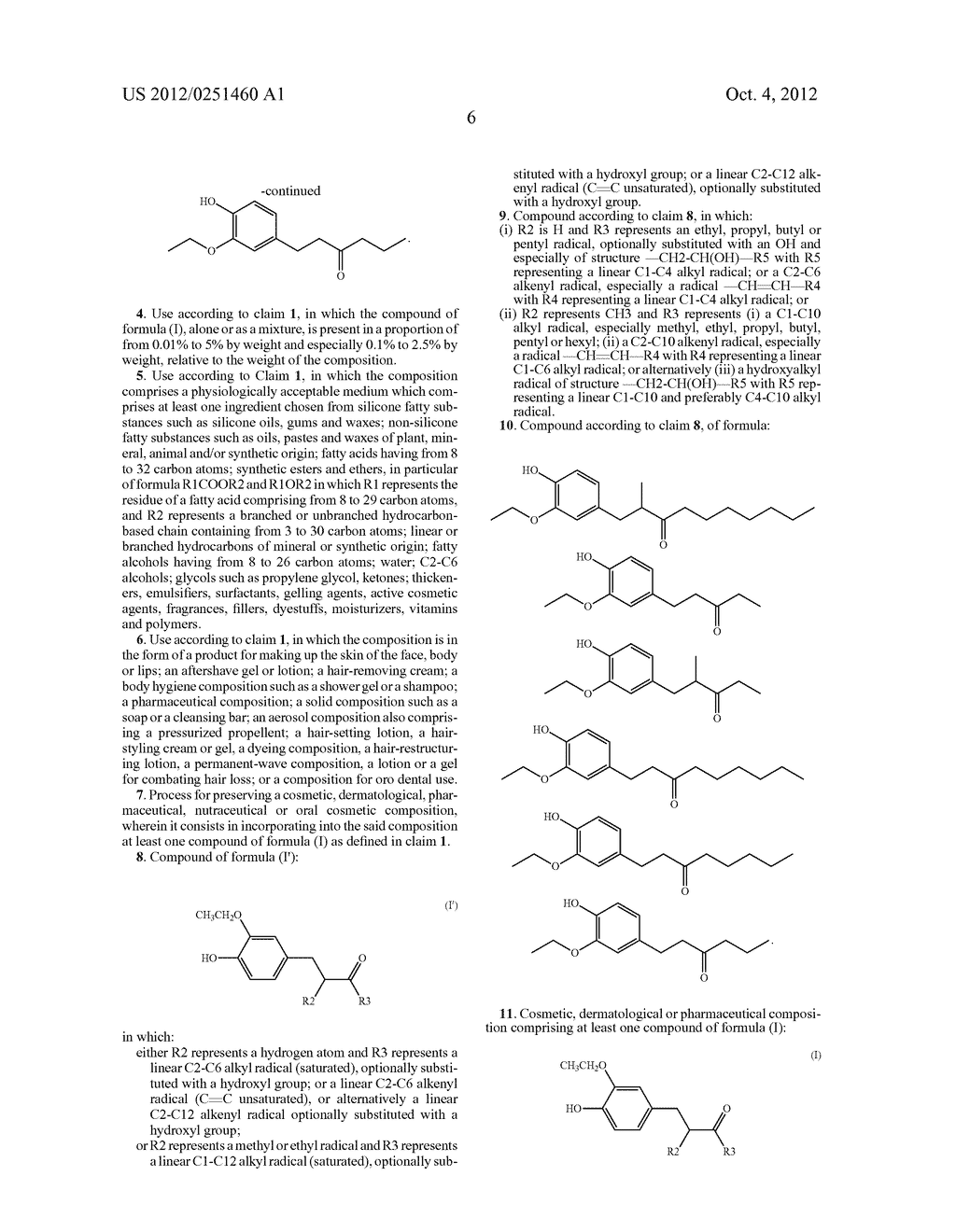 USE OF VANILLIN DERIVATIVES AS A PRESERVATIVE, PRESERVATION METHOD,     COMPOUNDS, AND COMPOSITION - diagram, schematic, and image 07