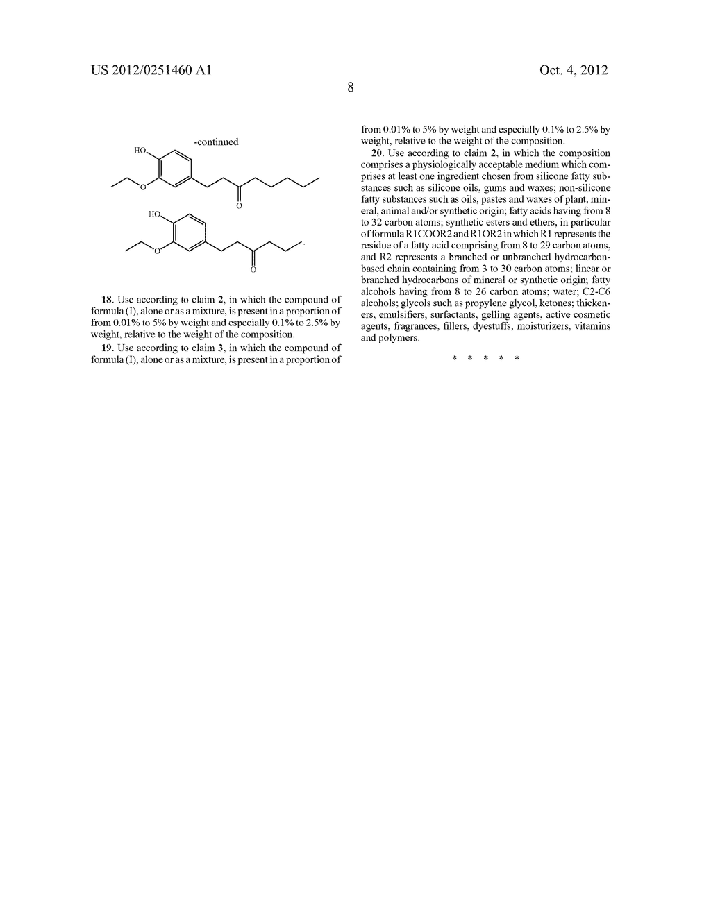 USE OF VANILLIN DERIVATIVES AS A PRESERVATIVE, PRESERVATION METHOD,     COMPOUNDS, AND COMPOSITION - diagram, schematic, and image 09