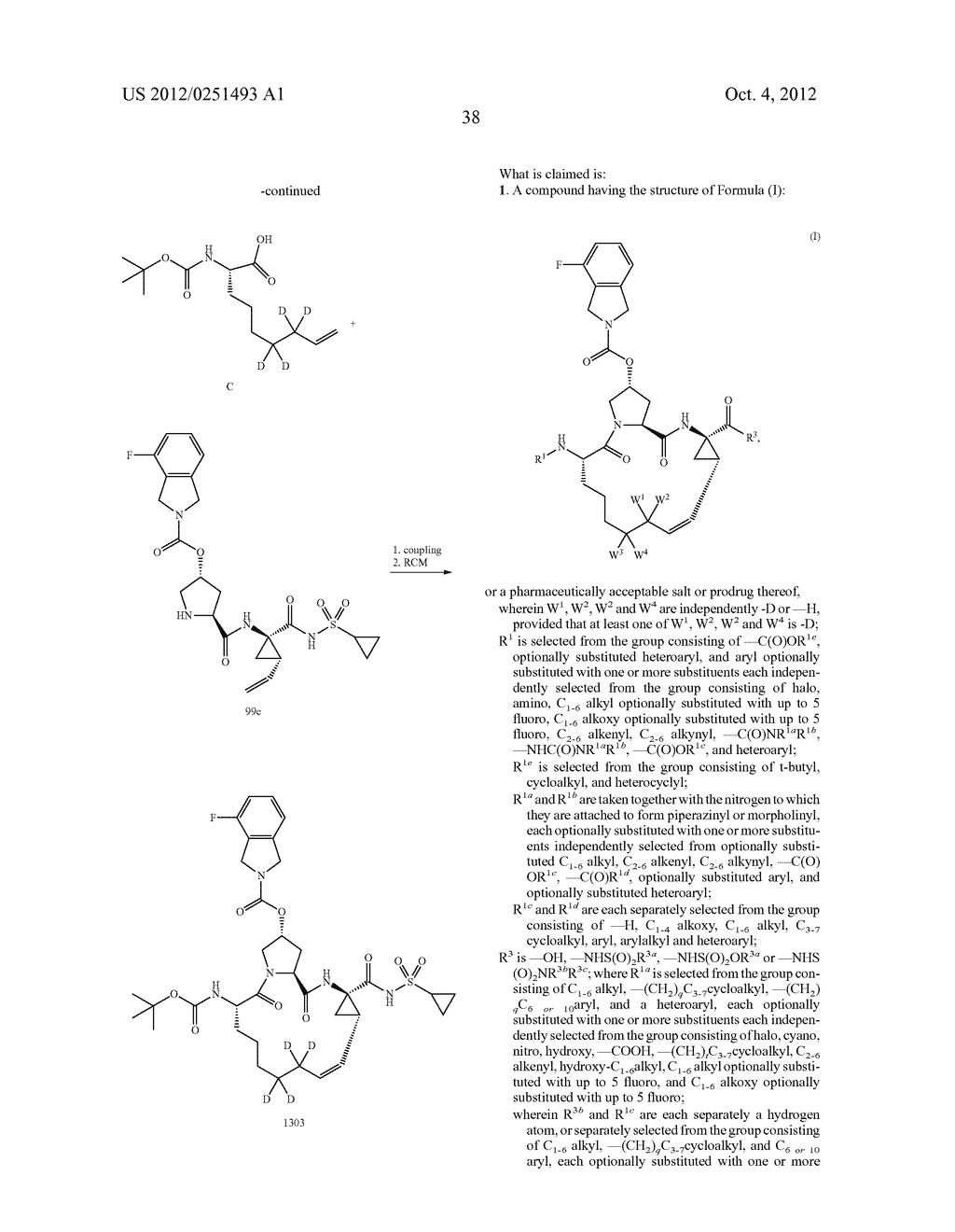 NOVEL MACROCYCLIC INHIBITORS OF HEPATITIS C VIRUS REPLICATION - diagram, schematic, and image 39