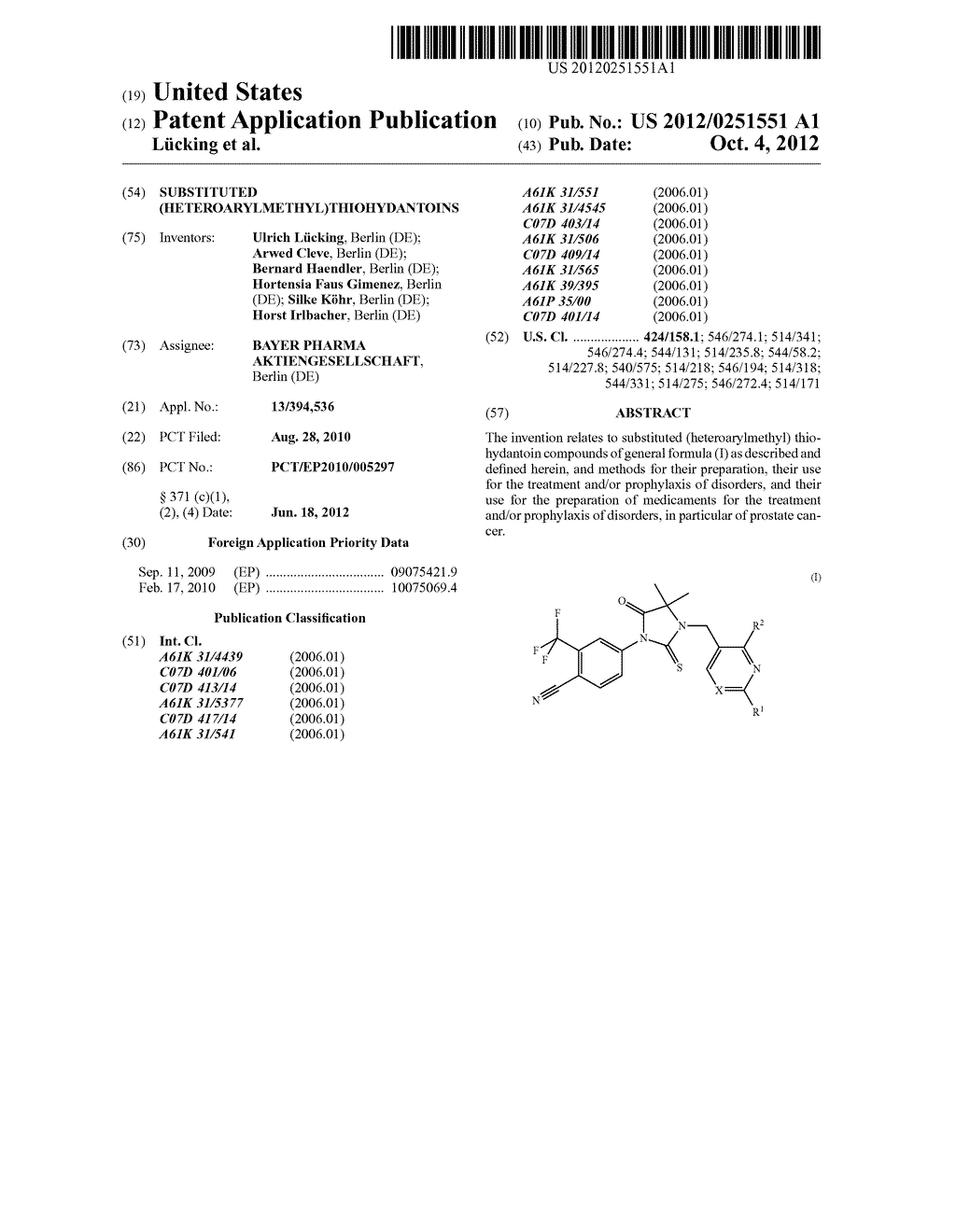 Substituted (Heteroarylmethyl)thiohydantoins - diagram, schematic, and image 01