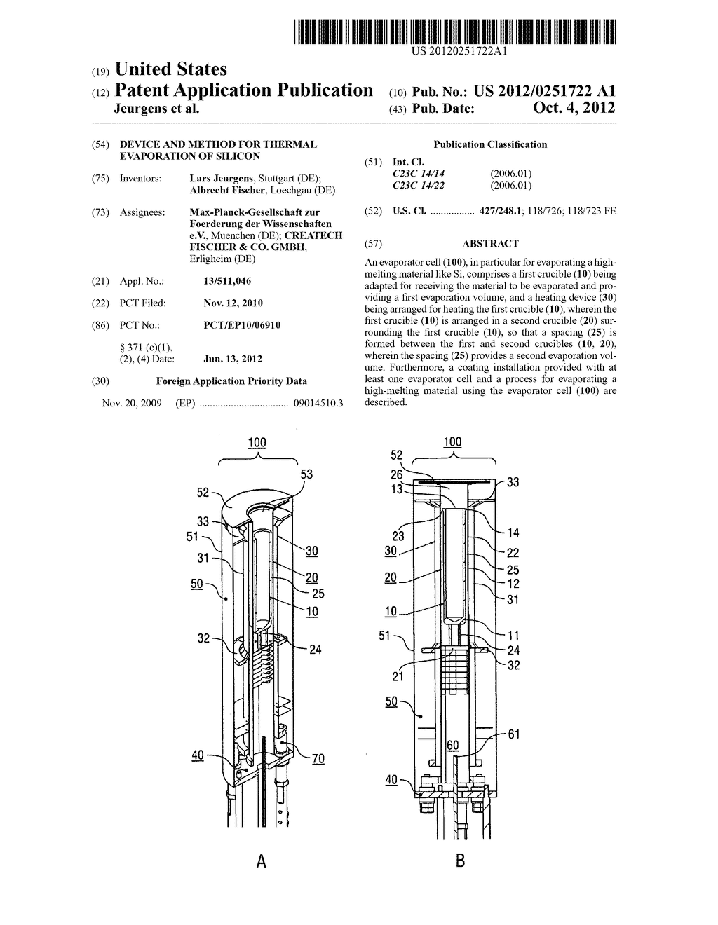 DEVICE AND METHOD FOR THERMAL EVAPORATION OF SILICON - diagram, schematic, and image 01