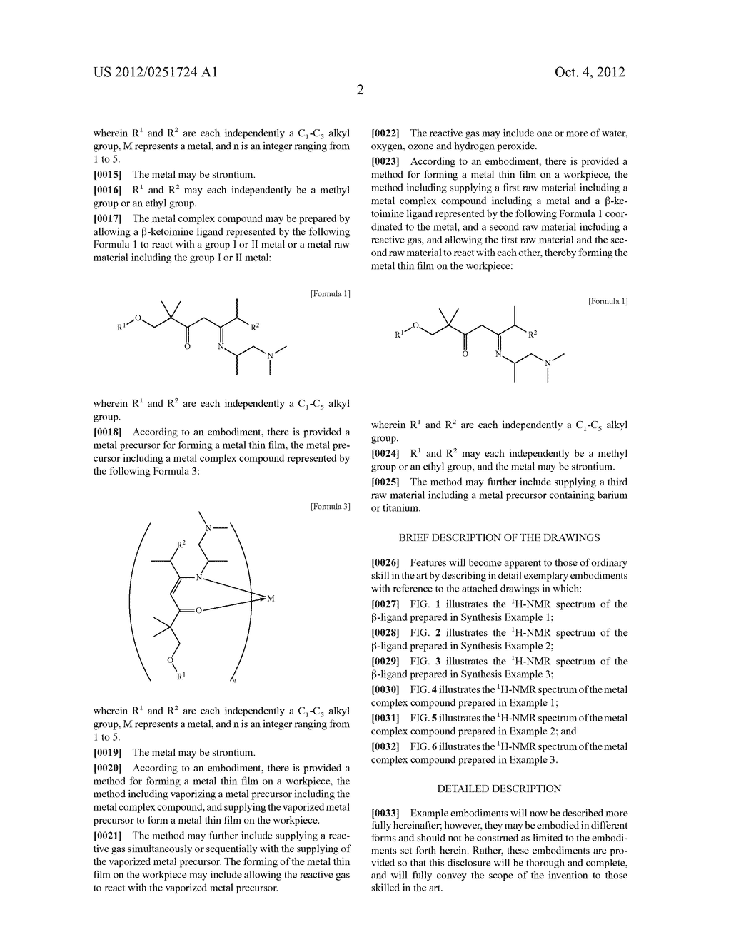 BETA-KETOIMINE LIGAND, METHOD OF PREPARING THE SAME, METAL COMPLEX     COMPRISING THE SAME AND METHOD OF FORMING THIN FILM USING THE SAME - diagram, schematic, and image 09