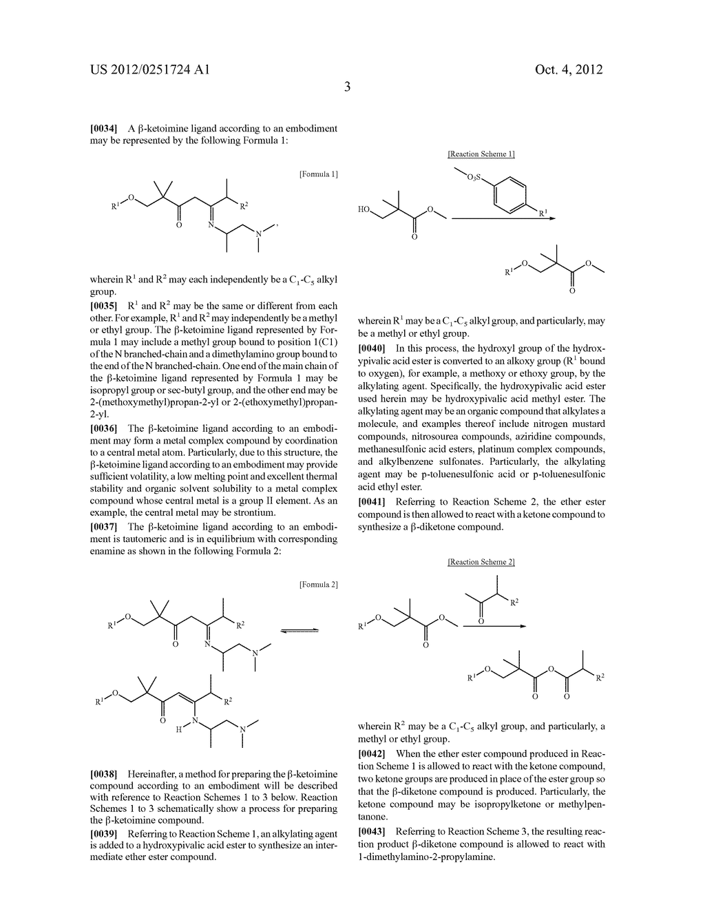 BETA-KETOIMINE LIGAND, METHOD OF PREPARING THE SAME, METAL COMPLEX     COMPRISING THE SAME AND METHOD OF FORMING THIN FILM USING THE SAME - diagram, schematic, and image 10