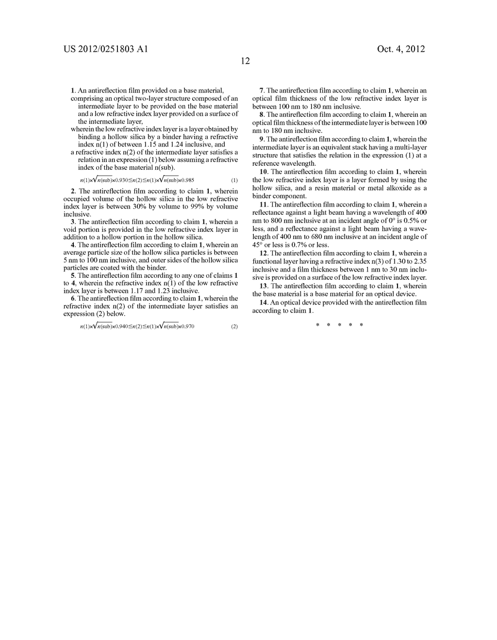 Antireflection Film and Optical Device - diagram, schematic, and image 28