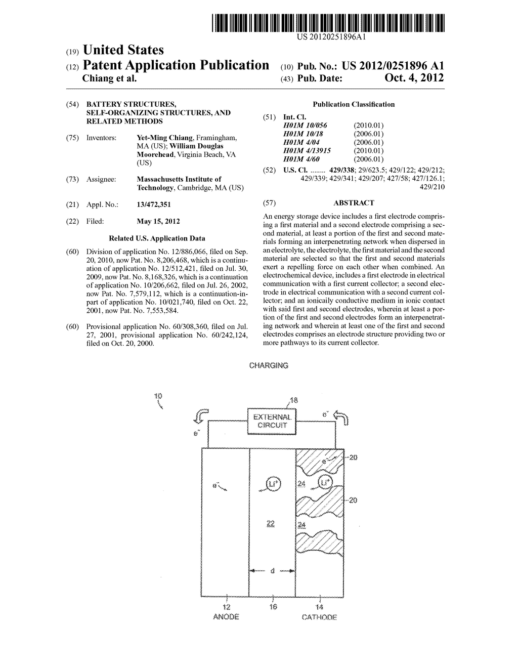 BATTERY STRUCTURES, SELF-ORGANIZING STRUCTURES, AND RELATED METHODS - diagram, schematic, and image 01