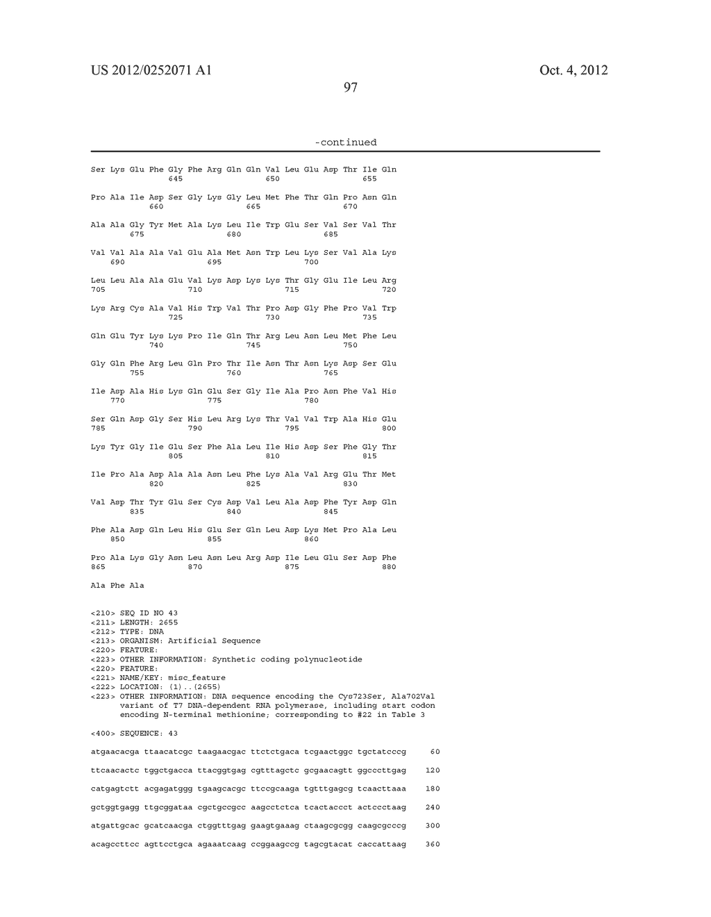 T7 RNA POLYMERASE VARIANTS WITH CYSTEINE-SERINE SUBSTITUTIONS - diagram, schematic, and image 101