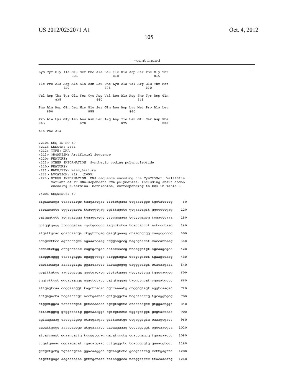 T7 RNA POLYMERASE VARIANTS WITH CYSTEINE-SERINE SUBSTITUTIONS - diagram, schematic, and image 109