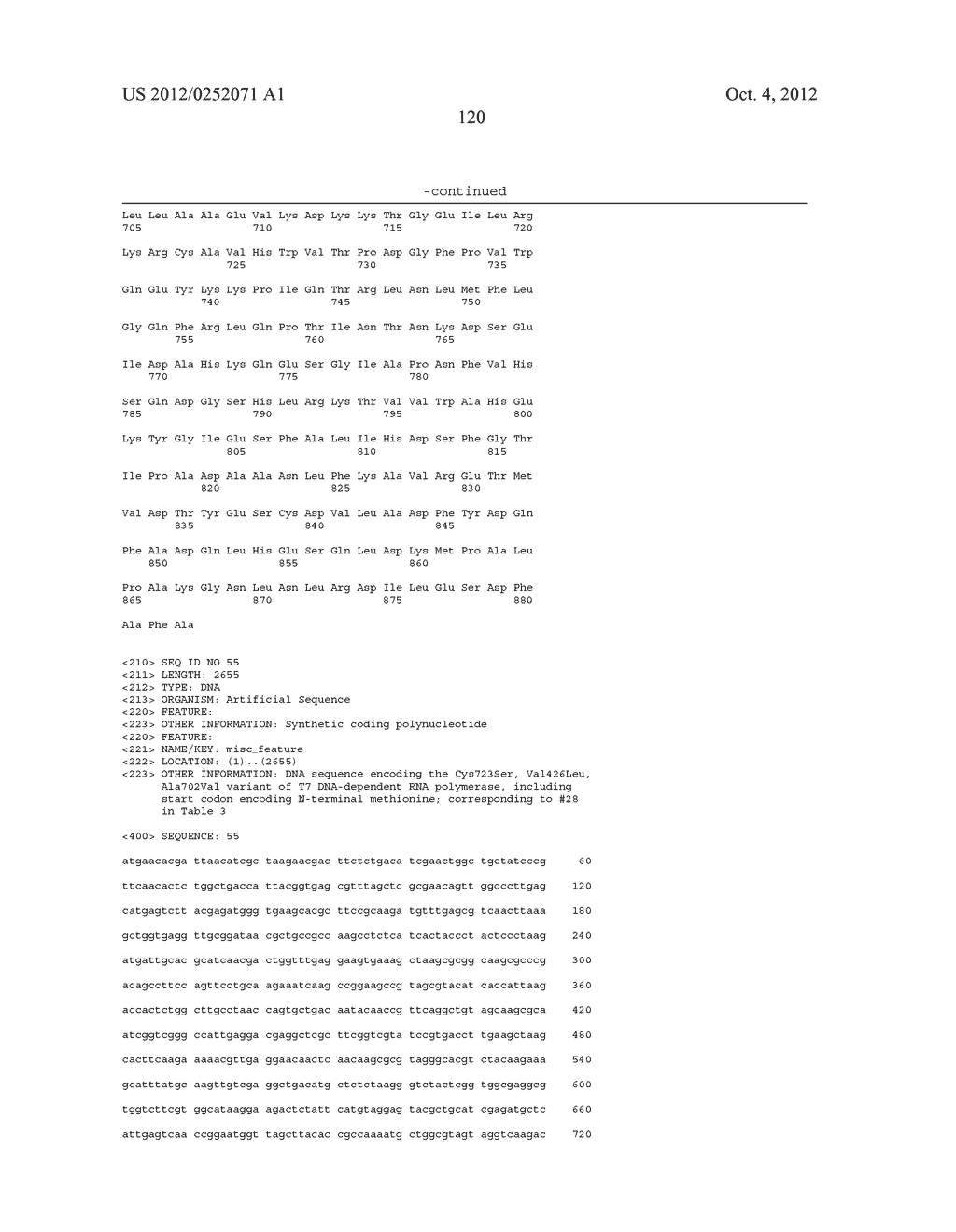 T7 RNA POLYMERASE VARIANTS WITH CYSTEINE-SERINE SUBSTITUTIONS - diagram, schematic, and image 124