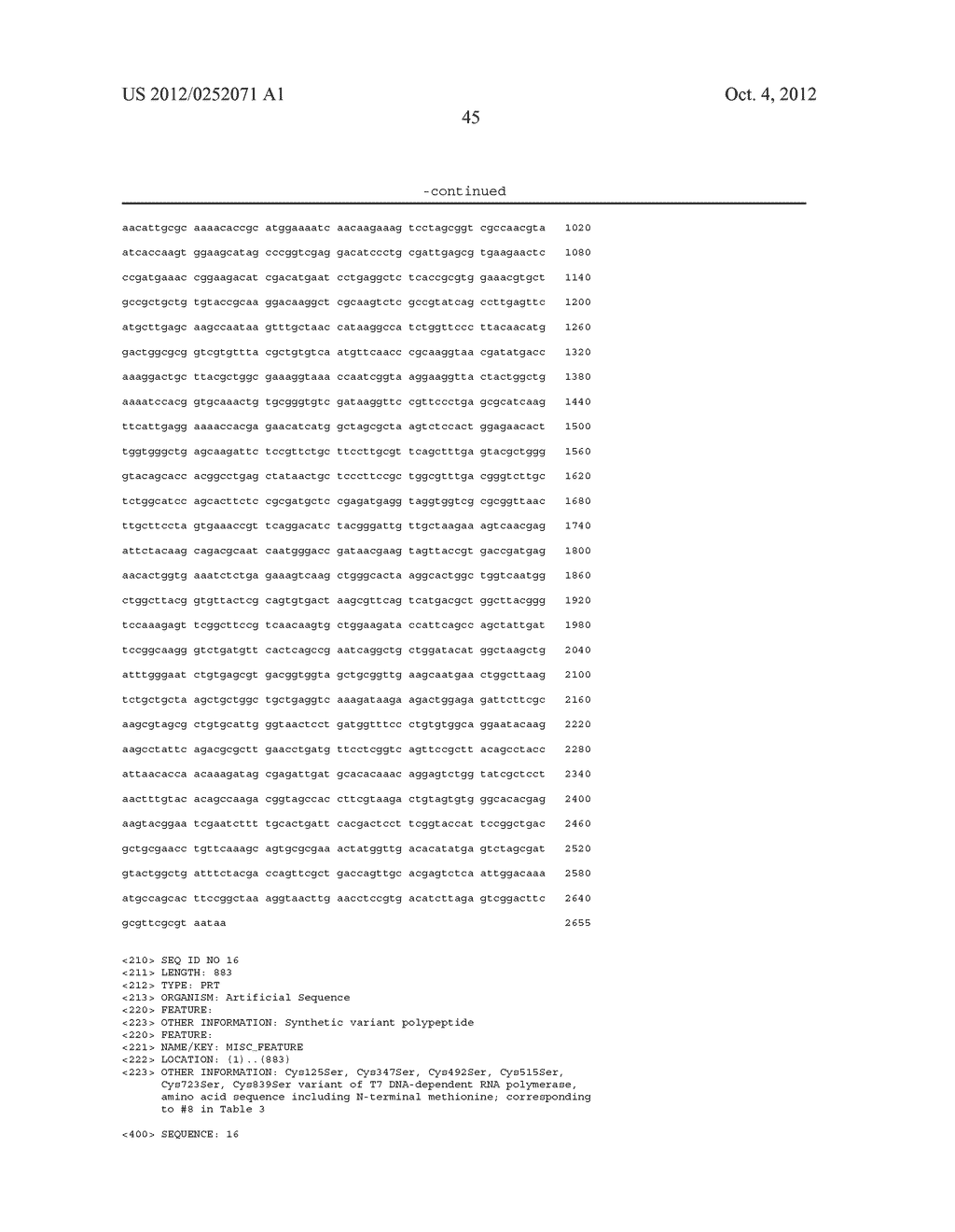 T7 RNA POLYMERASE VARIANTS WITH CYSTEINE-SERINE SUBSTITUTIONS - diagram, schematic, and image 49