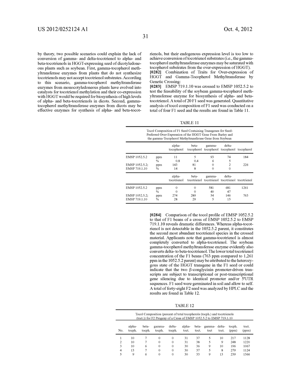 COMPOSITIONS AND METHODS FOR ALTERING ALPHA- AND BETA-TOCOTRIENOL CONTENT     USING MULTIPLE TRANSGENES - diagram, schematic, and image 38