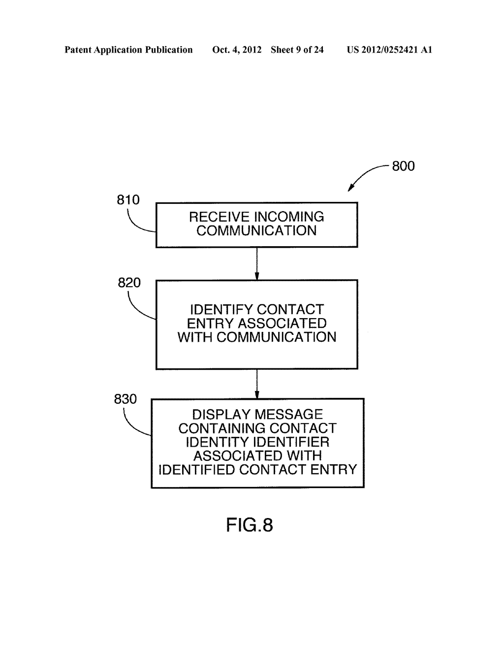 SYSTEM AND METHOD FOR IDENTIFYING A CONTACT ASSOCIATED WITH AN ELECTRONIC     COMMUNICATION - diagram, schematic, and image 10