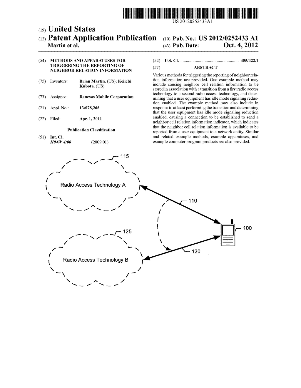 METHODS AND APPARATUSES FOR TRIGGERING THE REPORTING OF NEIGHBOR RELATION     INFORMATION - diagram, schematic, and image 01