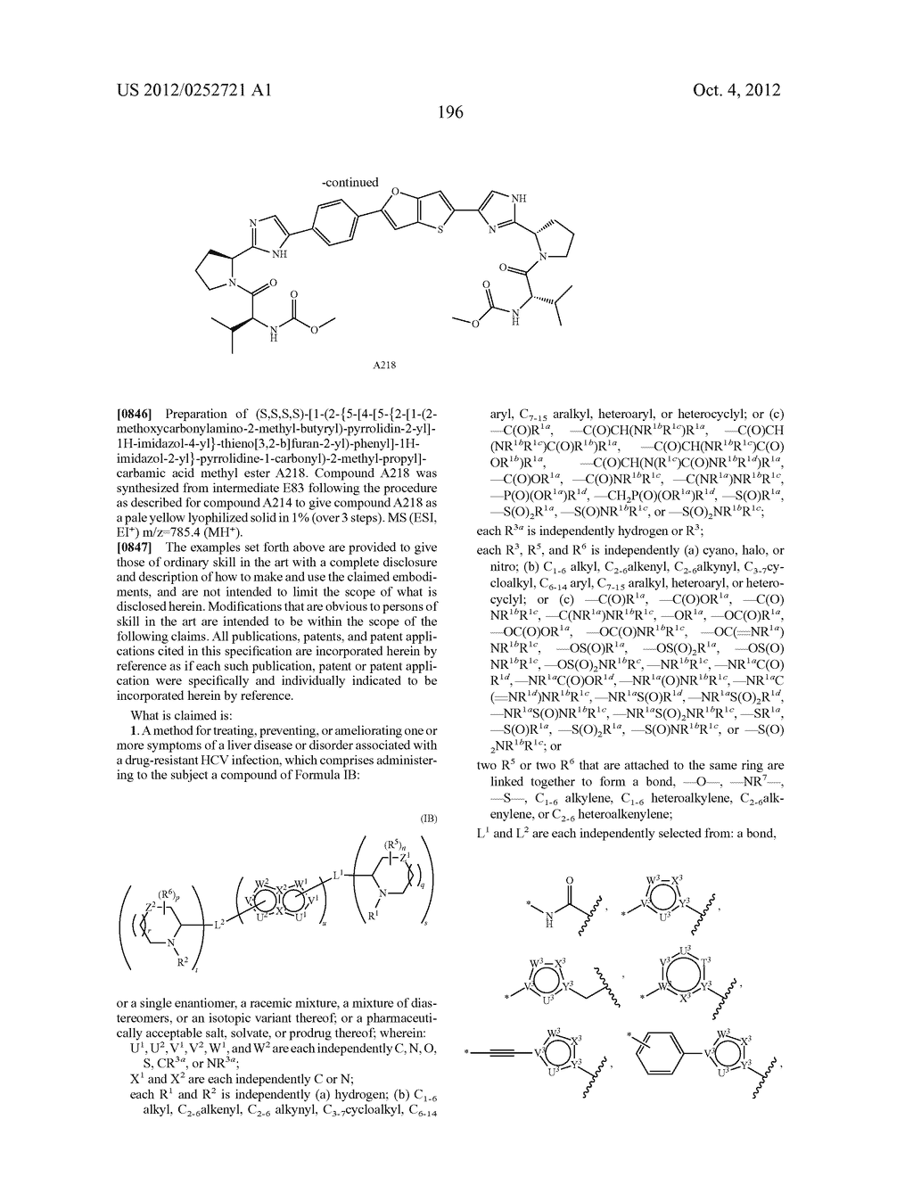 METHODS FOR TREATING DRUG-RESISTANT HEPATITIS C VIRUS INFECTION WITH A     5,5-FUSED ARYLENE OR HETEROARYLENE HEPATITIS C VIRUS INHIBITOR - diagram, schematic, and image 197
