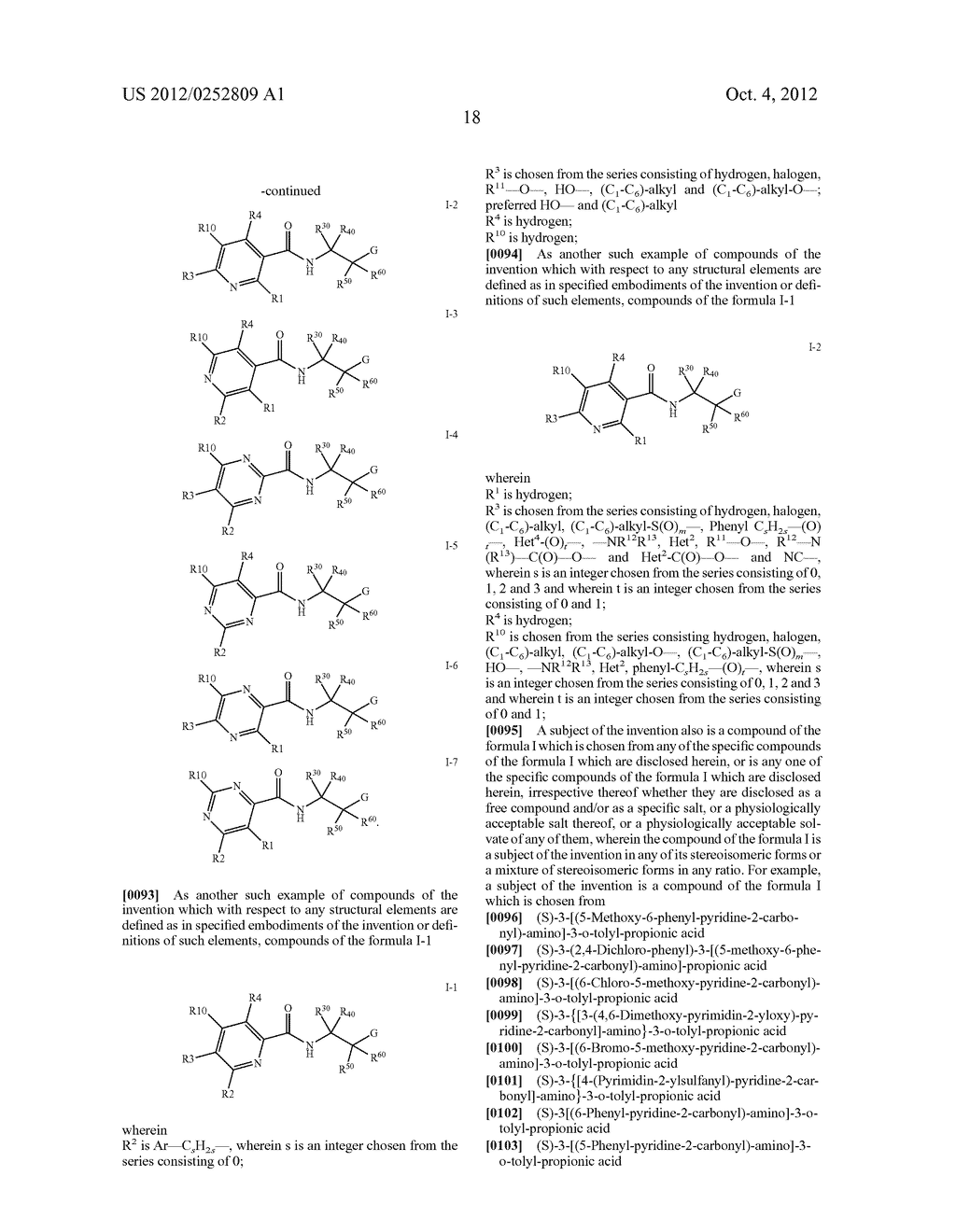 SUBSTITUTED 3-HETEROAROYLAMINO-PROPIONIC ACID DERIVATIVES AND THEIR USE AS     PHARMACEUTICALS - diagram, schematic, and image 19