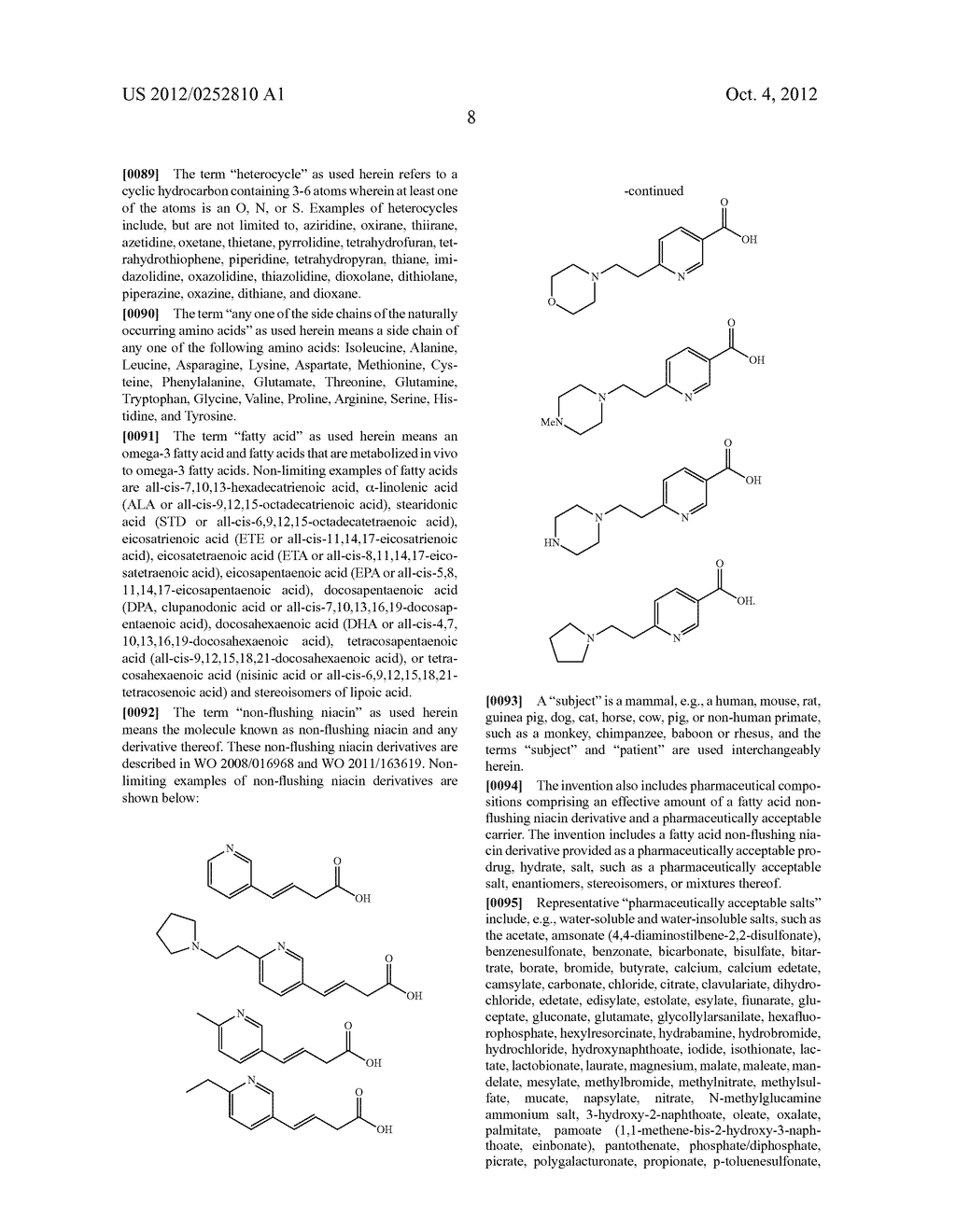 FATTY ACID NON-FLUSHING NIACIN DERIVATIVES AND THEIR USES - diagram, schematic, and image 09