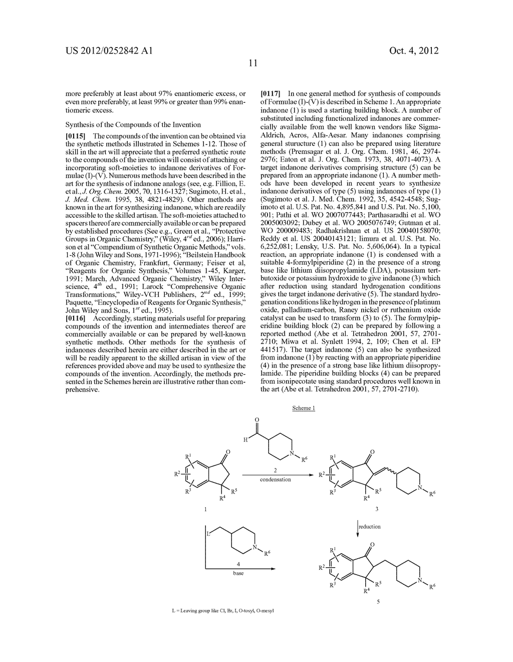 COMPOSITIONS, SYNTHESIS, AND METHODS OF USING INDANONE BASED     CHOLINESTERASE INHIBITORS - diagram, schematic, and image 12