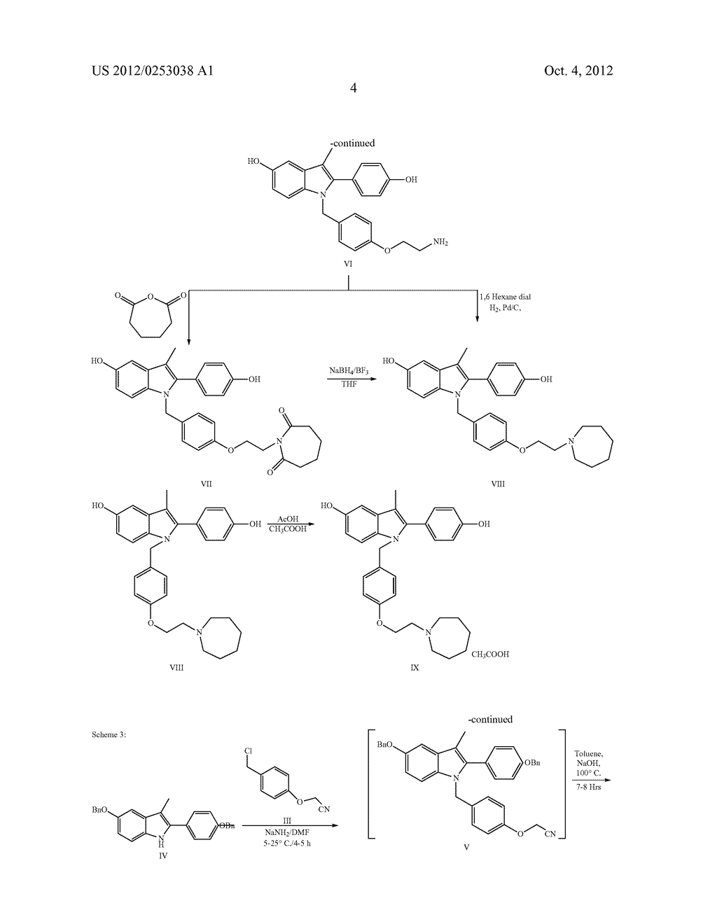 PROCESSES FOR THE SYNTHESIS OF BAZEDOXIFENE ACETATE AND INTERMEDIATES     THEREOF - diagram, schematic, and image 07