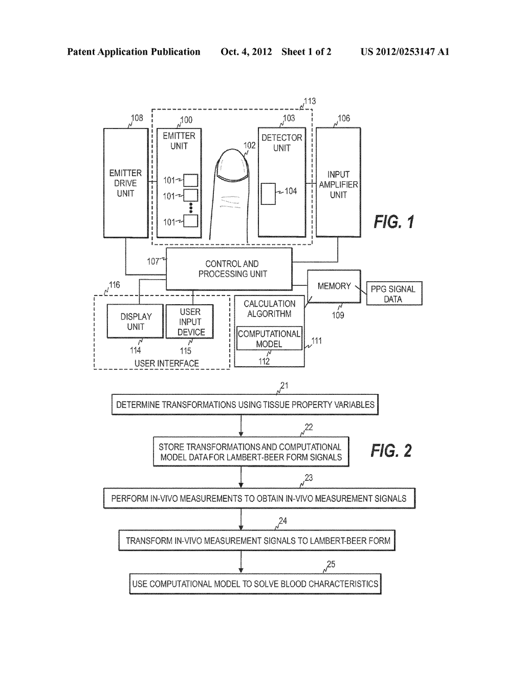 CALIBRATION METHOD AND ARRANGEMENT AND SENSOR FOR NON-INVASIVELY MEASURING     BLOOD CHARACTERISTICS OF A SUBJECT - diagram, schematic, and image 02