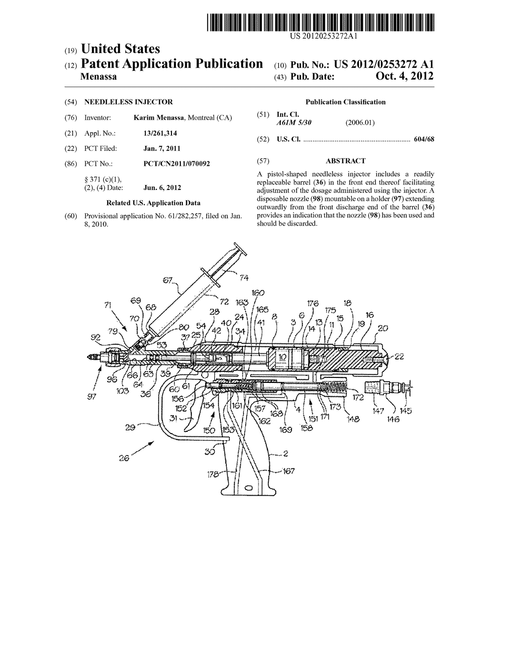 NEEDLELESS INJECTOR - diagram, schematic, and image 01