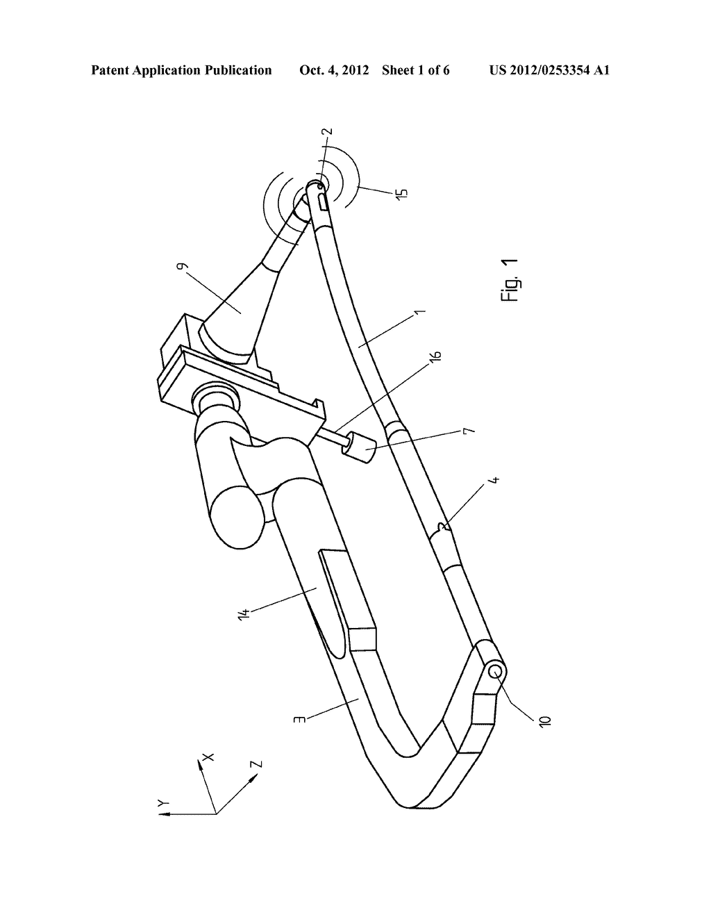 DEVICE FOR POSITIONING AND ADJUSTING A VIEWING AXIS - diagram, schematic, and image 02