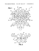 TWO PIECE SPINAL JACK INCORPORATING VARYING MECHANICAL AND FLUIDIC LIFT     MECHANISMS FOR ESTABLISHING A DESIRED SPACING BETWEEN SUCCEEDING     VERTEBRAE diagram and image