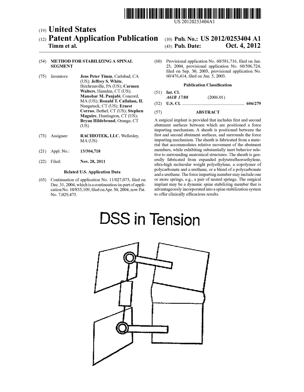 Method for stabilizing a spinal segment - diagram, schematic, and image 01