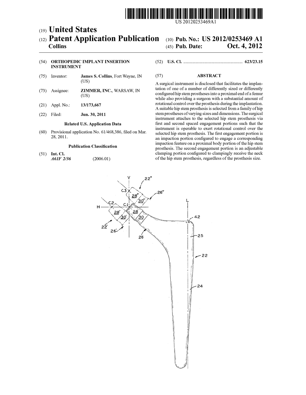 ORTHOPEDIC IMPLANT INSERTION INSTRUMENT - diagram, schematic, and image 01