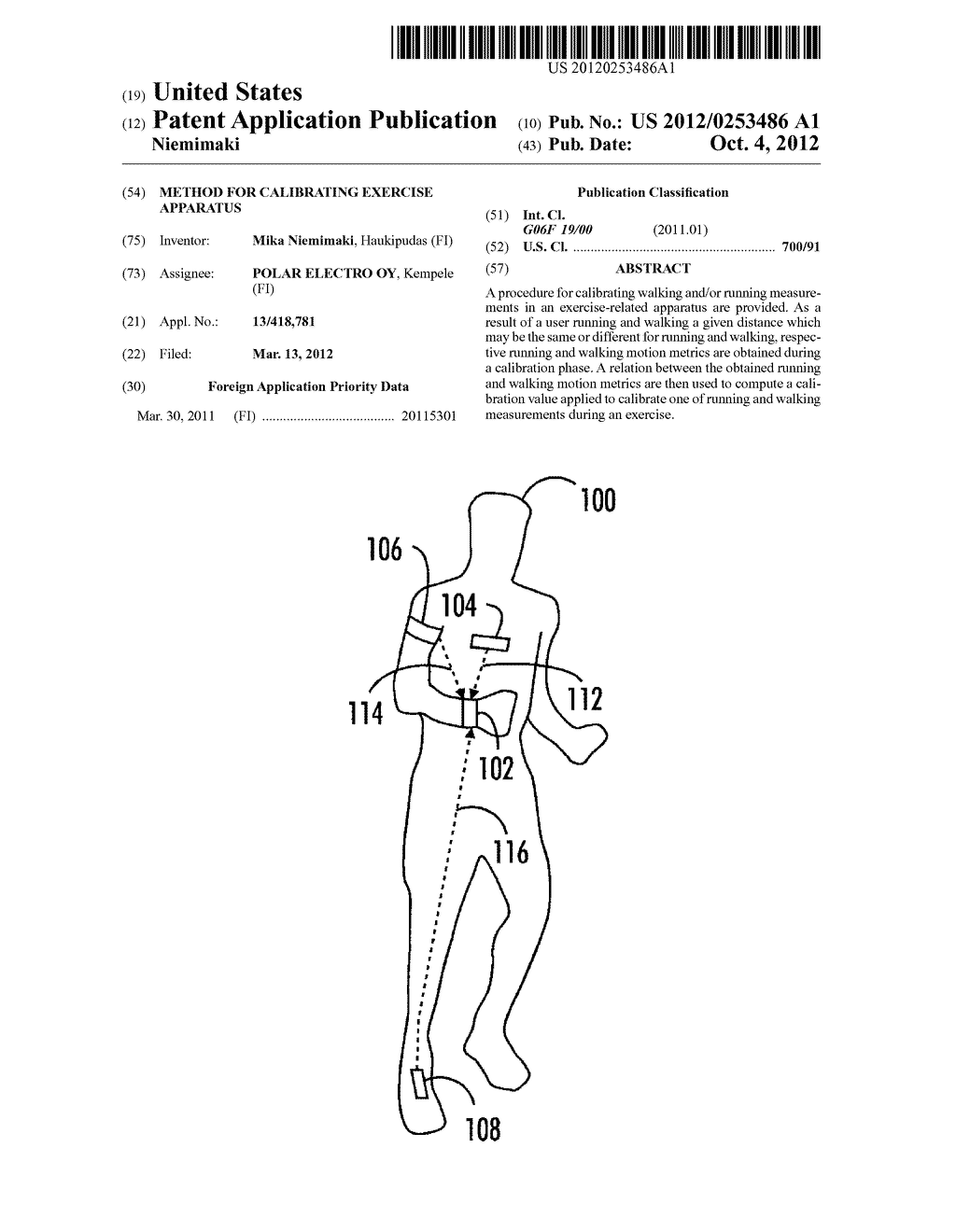 Method for Calibrating Exercise Apparatus - diagram, schematic, and image 01