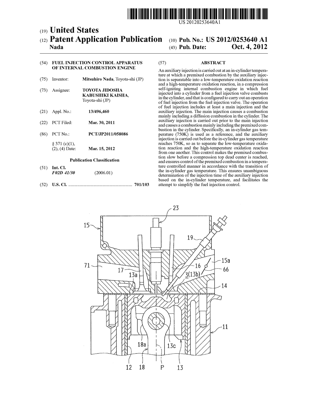 FUEL INJECTION CONTROL APPARATUS OF INTERNAL COMBUSTION ENGINE - diagram, schematic, and image 01