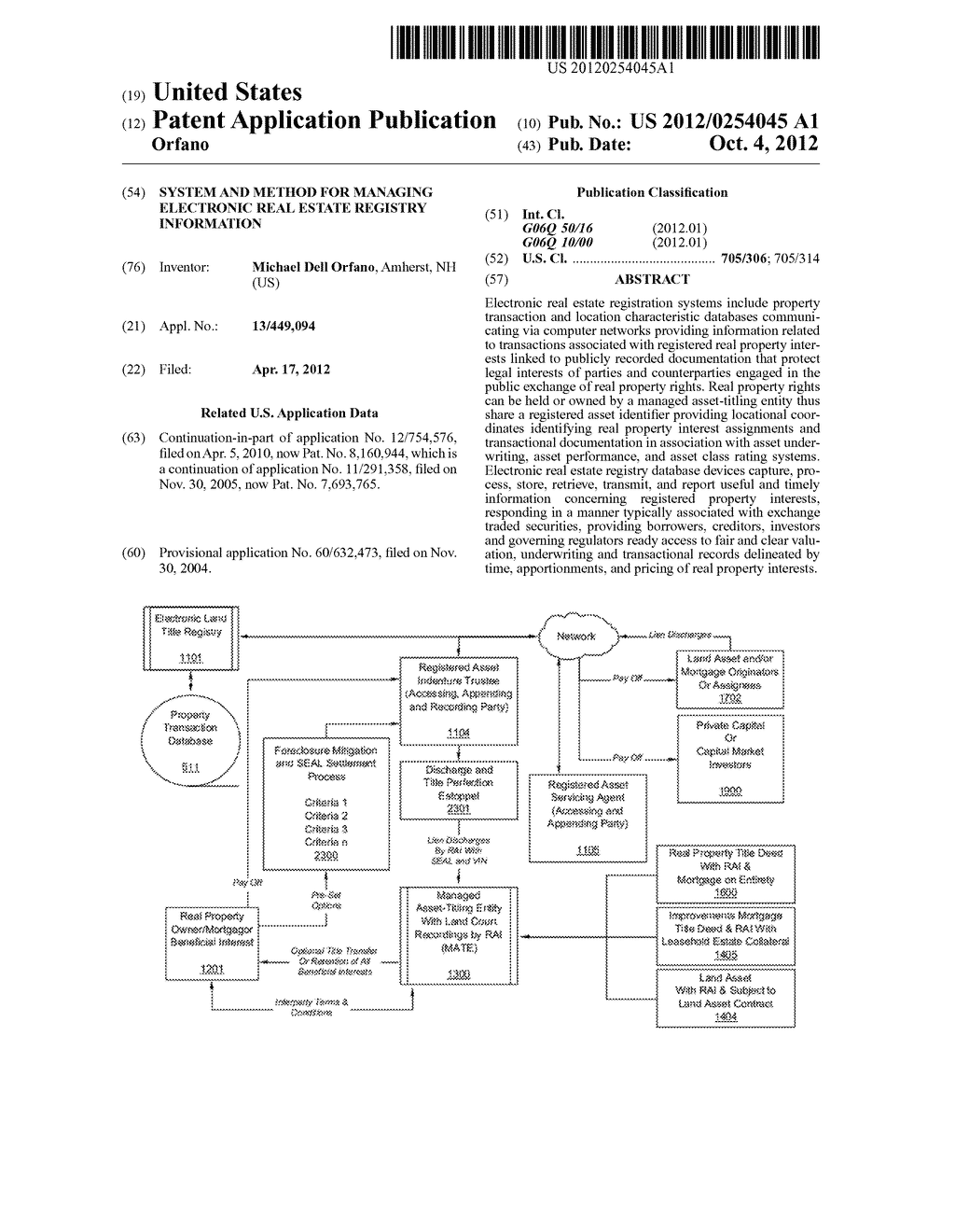 SYSTEM AND METHOD FOR MANAGING ELECTRONIC REAL ESTATE REGISTRY INFORMATION - diagram, schematic, and image 01