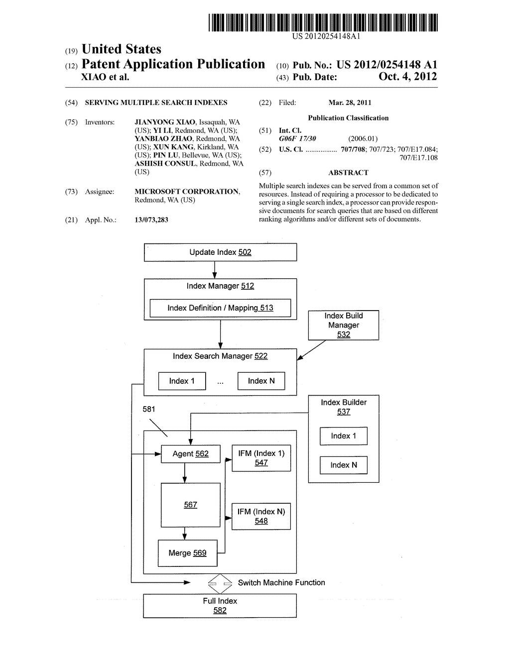 SERVING MULTIPLE SEARCH INDEXES - diagram, schematic, and image 01