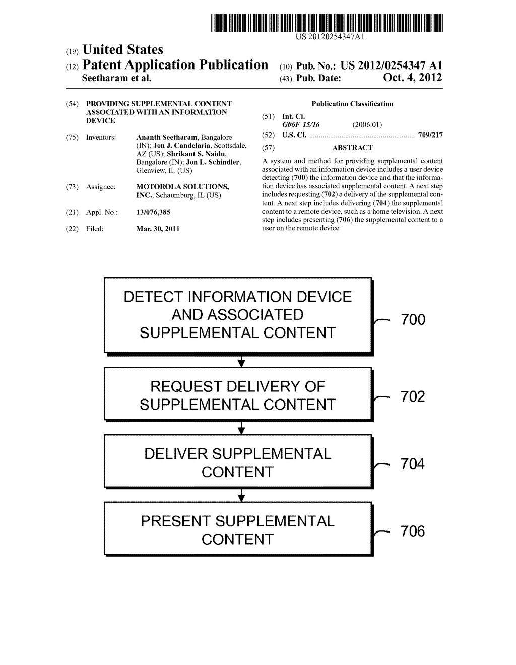 PROVIDING SUPPLEMENTAL CONTENT ASSOCIATED WITH AN INFORMATION DEVICE - diagram, schematic, and image 01