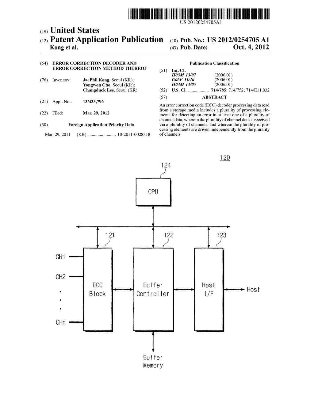 ERROR CORRECTION DECODER AND ERROR CORRECTION METHOD THEREOF - diagram, schematic, and image 01