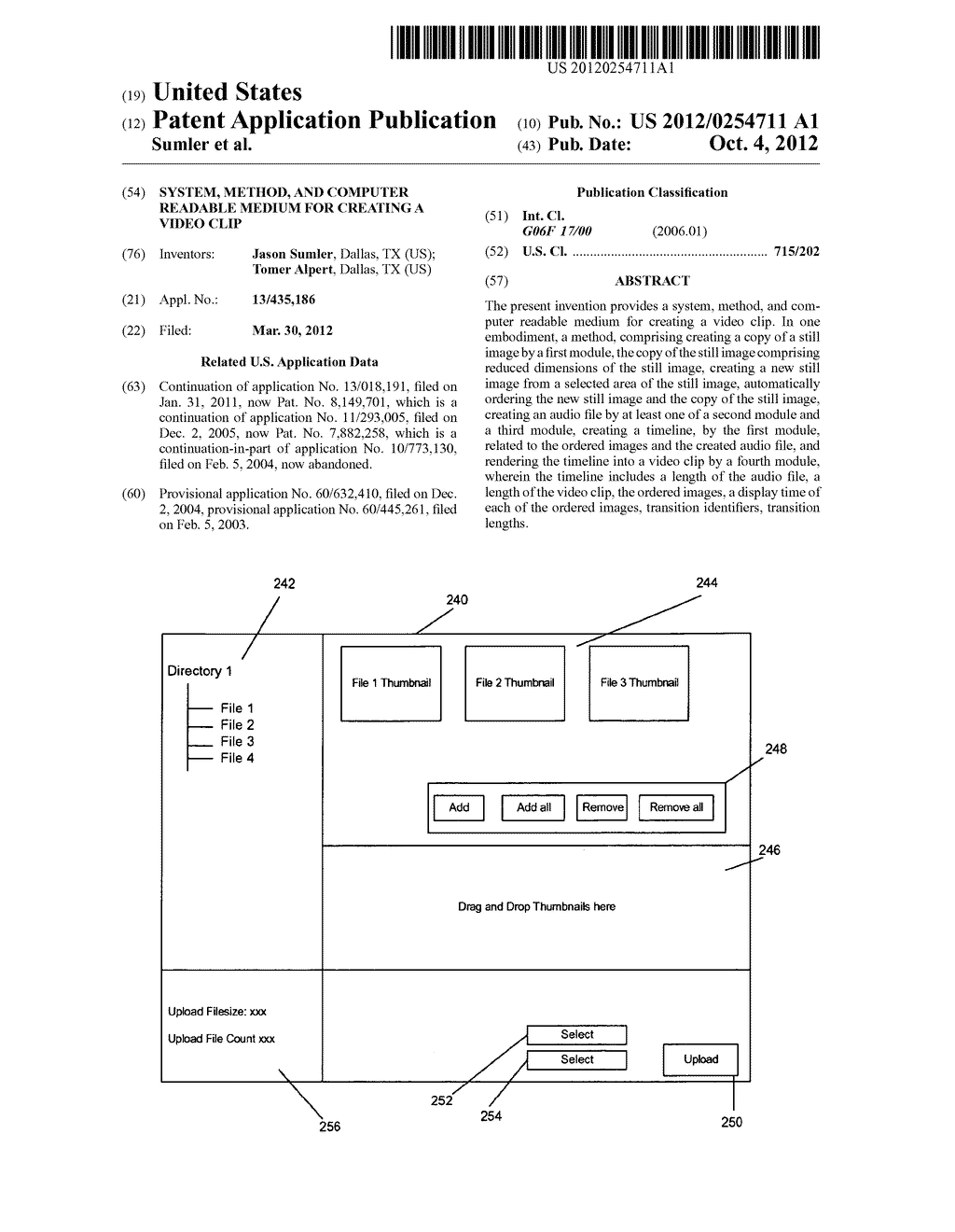 SYSTEM, METHOD, AND COMPUTER READABLE MEDIUM FOR CREATING A VIDEO CLIP - diagram, schematic, and image 01