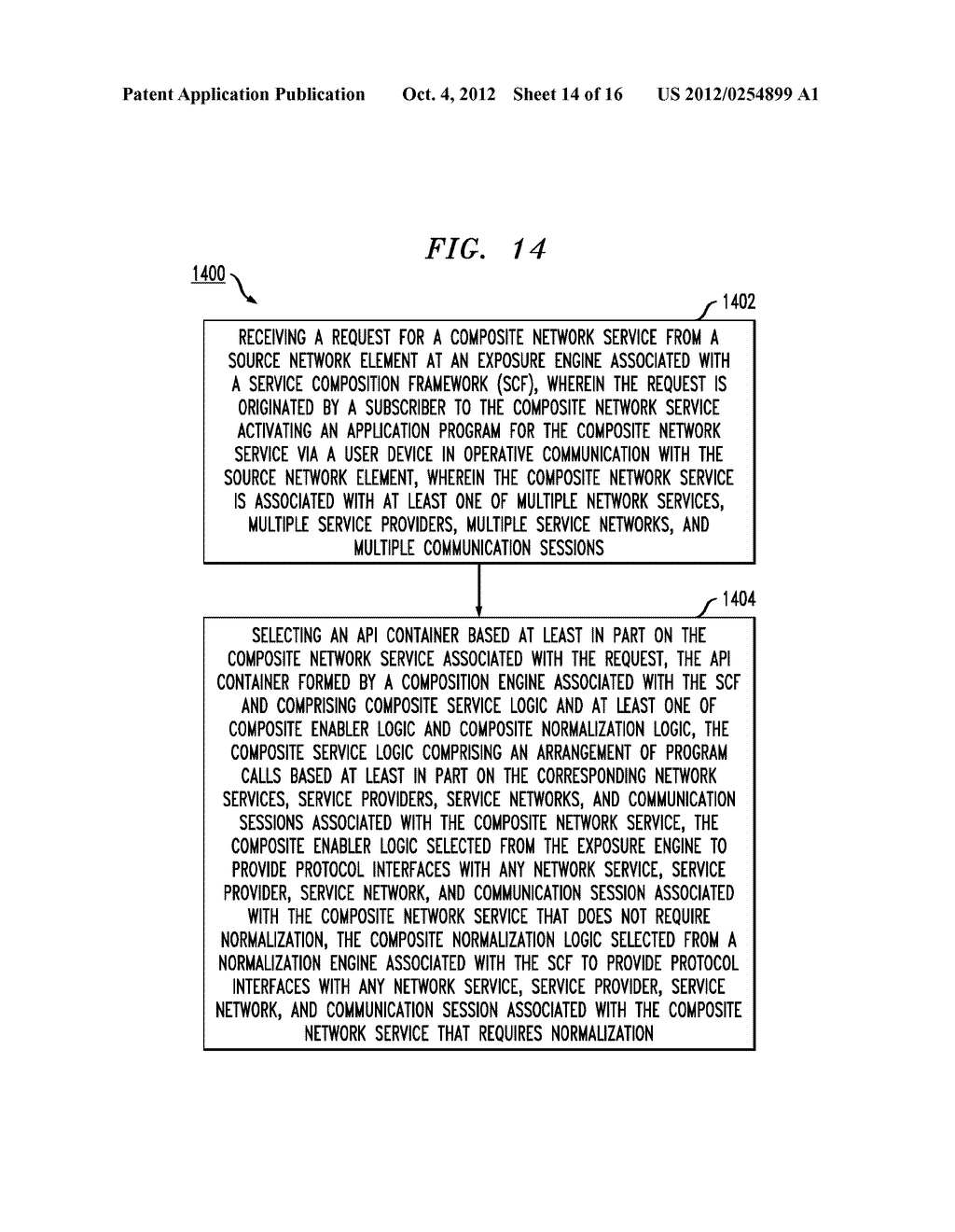 METHOD AND APPARATUS FOR PROVIDING APPLICATION WITH INTERFACE TO COMPOSITE     NETWORK SERVICE - diagram, schematic, and image 15