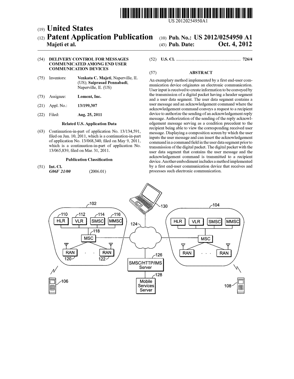 Delivery control for messages communicated among end user communication     devices - diagram, schematic, and image 01