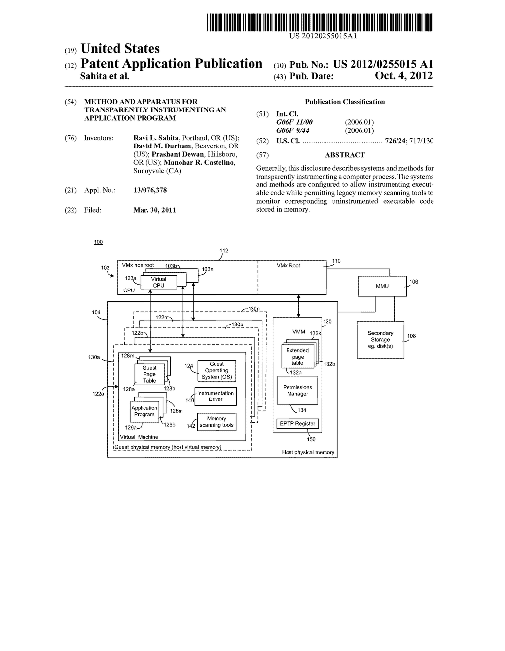 METHOD AND APPARATUS FOR TRANSPARENTLY INSTRUMENTING AN APPLICATION     PROGRAM - diagram, schematic, and image 01