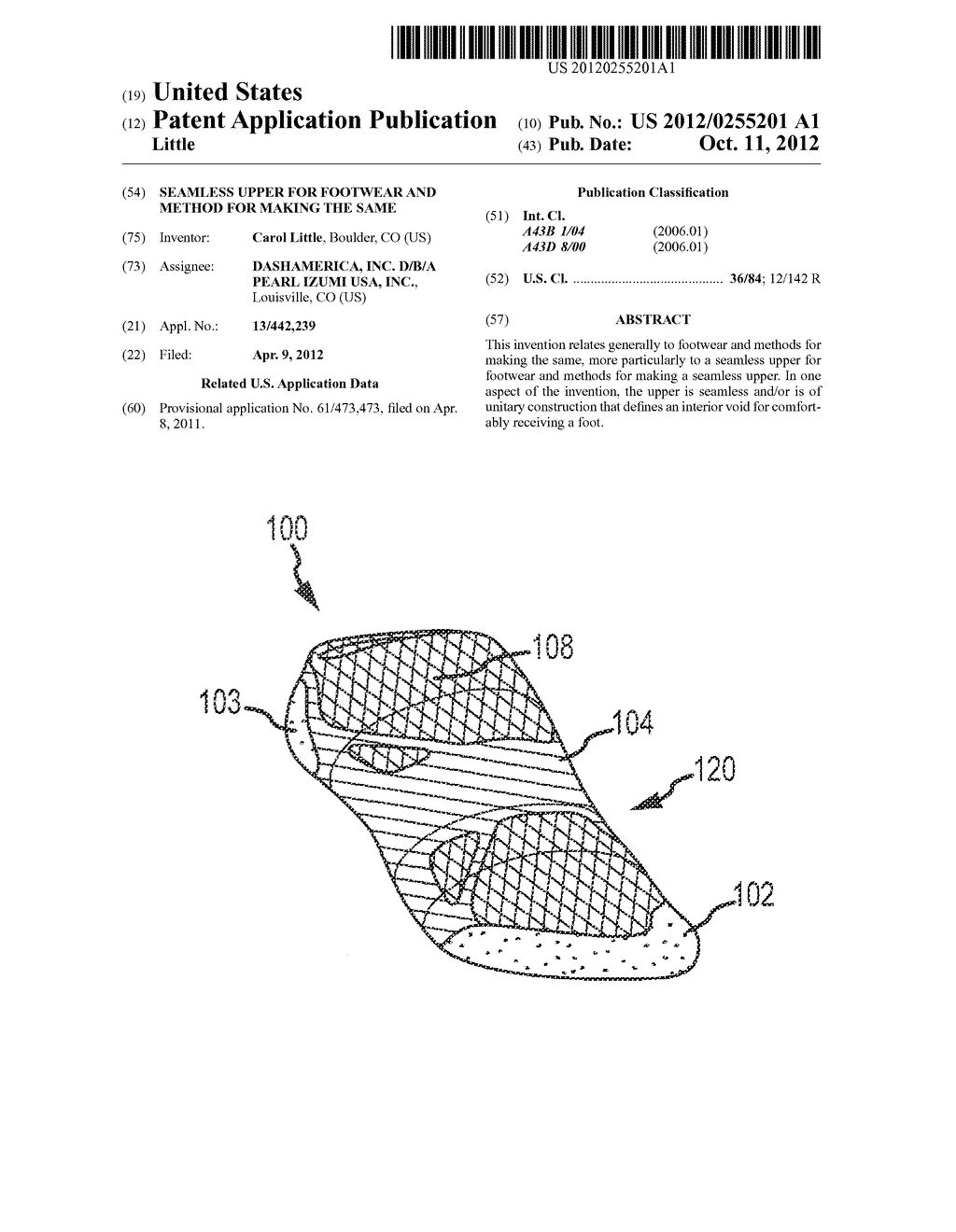 SEAMLESS UPPER FOR FOOTWEAR AND METHOD FOR MAKING THE SAME - diagram, schematic, and image 01