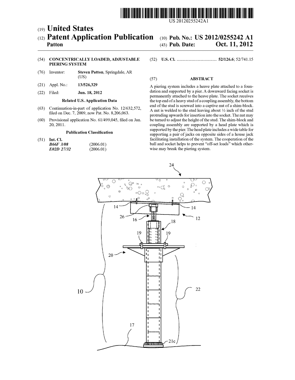 Concentrically Loaded, Adjustable Piering System - diagram, schematic, and image 01