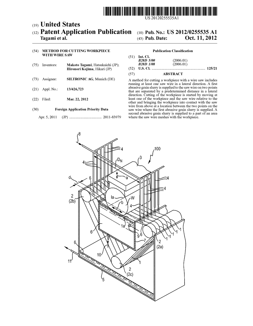 METHOD FOR CUTTING WORKPIECE WITH WIRE SAW - diagram, schematic, and image 01